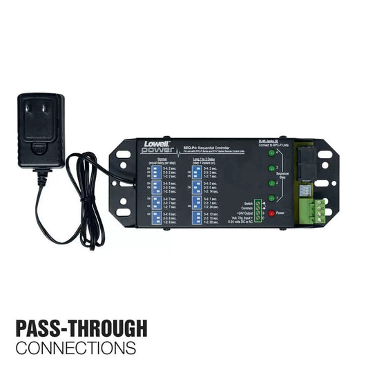 Lowell Power Sequencer AC Equipment Startup Controller | 4-Step | Pass-Thru RJ45