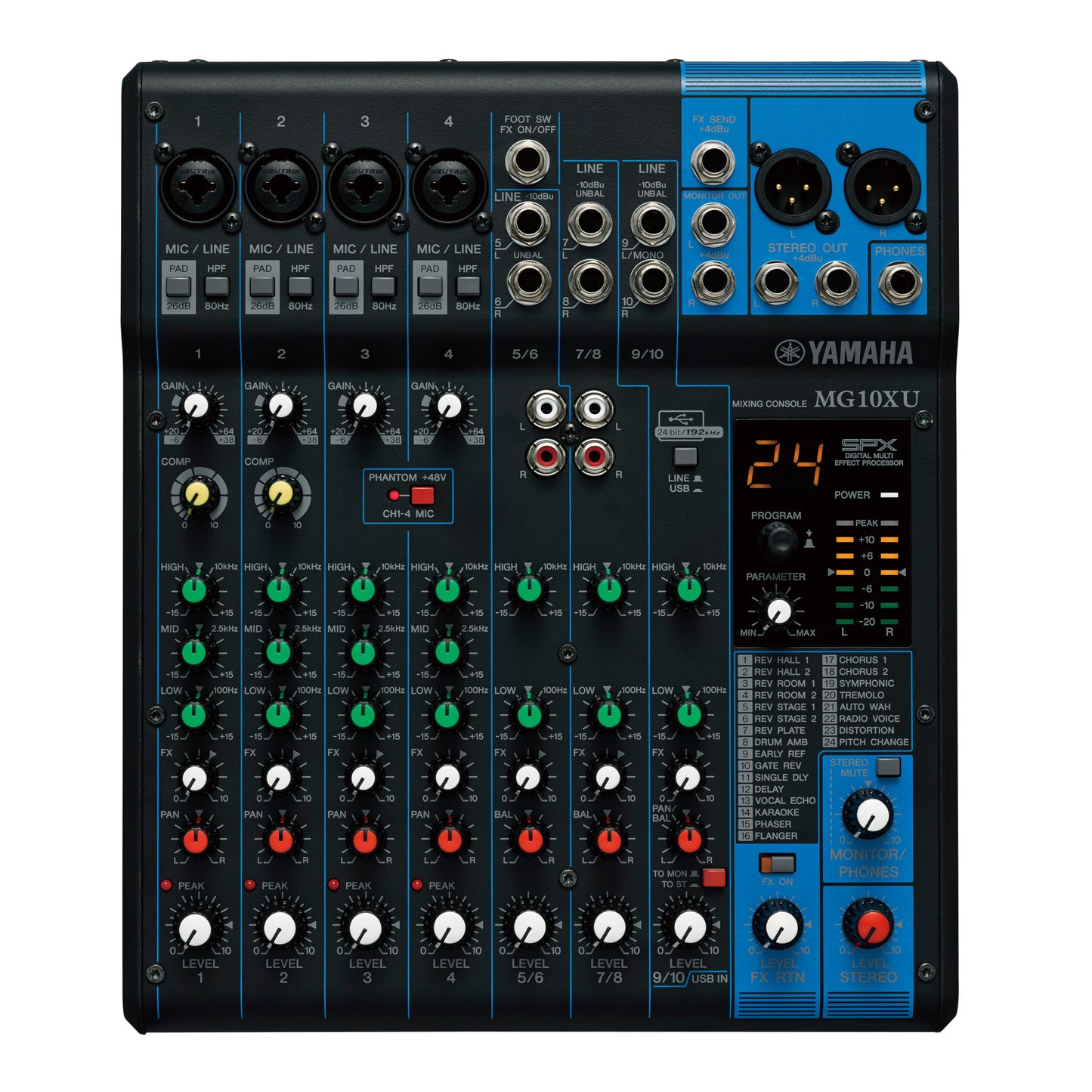 Yamaha MG10XU 10-Channel Analog Mixer with Effects and USB top