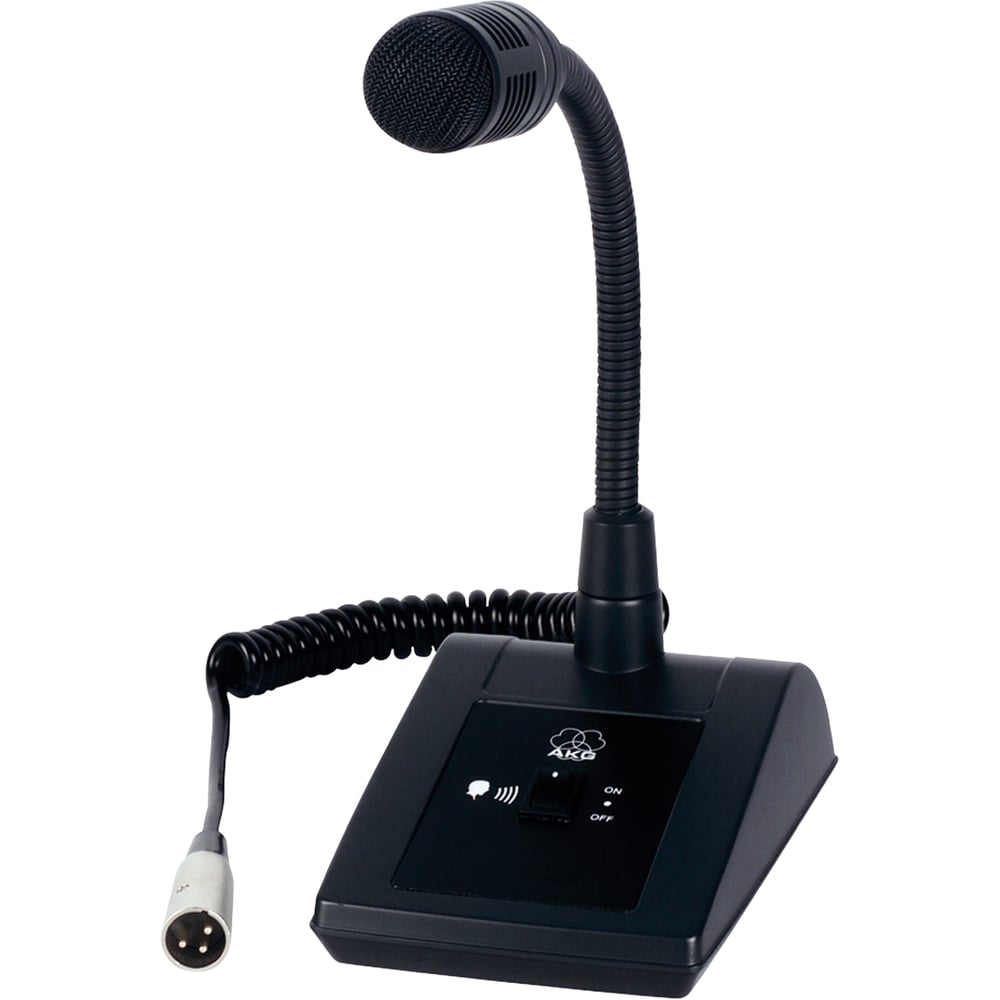 AKG 6000H51030 Dst99 S Table Stand Mic With On/Off Switch, Coiled Cable With 3-Pin Xlr