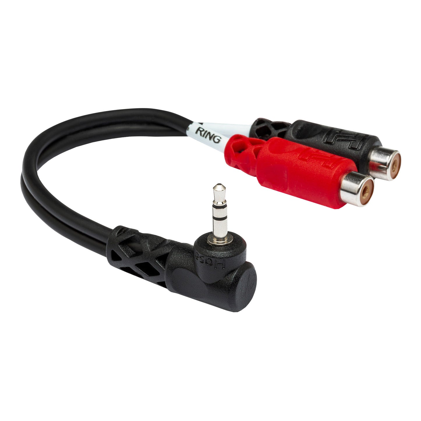 Hosa YRA-167 Right-Angle 3.5mm TRS to Dual RCAF Stereo Breakout Cable