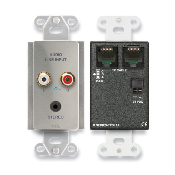 RDL DS-TPSL1A Active Single-Pair Sender - Twisted Pair Format-A - Mini-Jack & Stereo RCA In