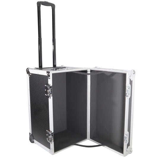 ProX Utility Trunk Storage Case ATA Road Case With Foam | Small (17 in x 24.5 in x 15 in) | Retractable | Low-Profile Recessed Wheels