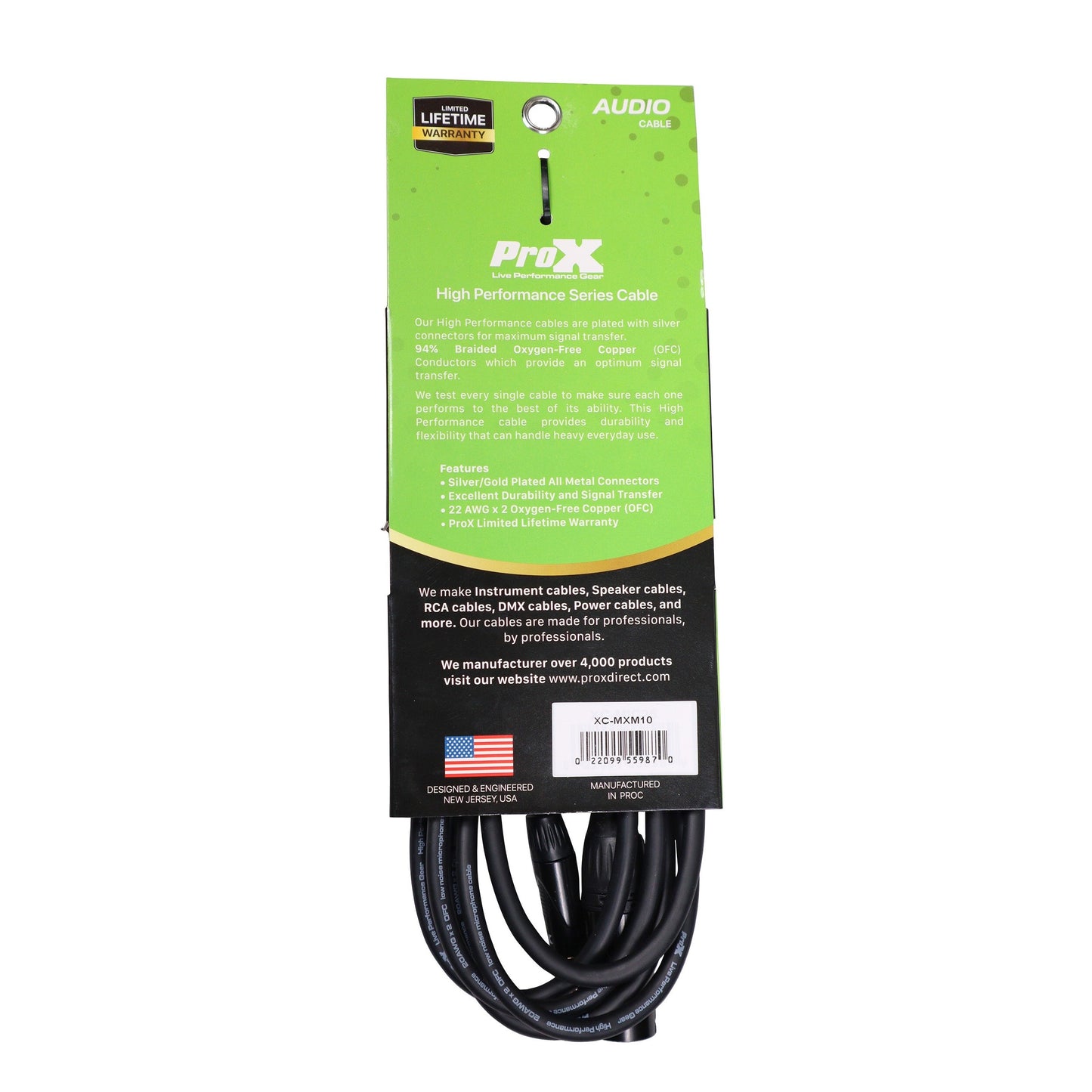 ProX Unbalanced TRS Mini to XLR Male Audio Cable OFC With Mono Sum Wiring | 10 ft