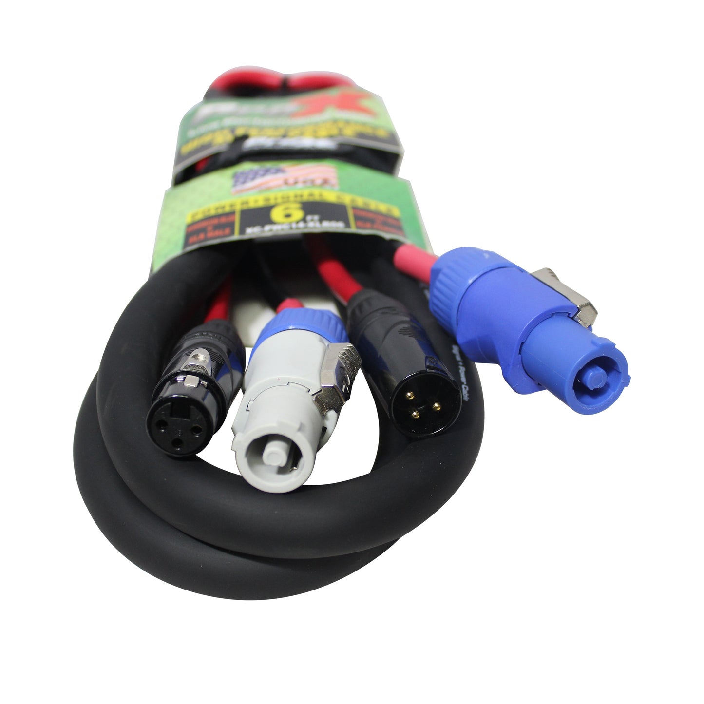 ProX PowerCON Compatible to Dual XLR Combo Cable Tour-Grade Link Jumper | 6 ft