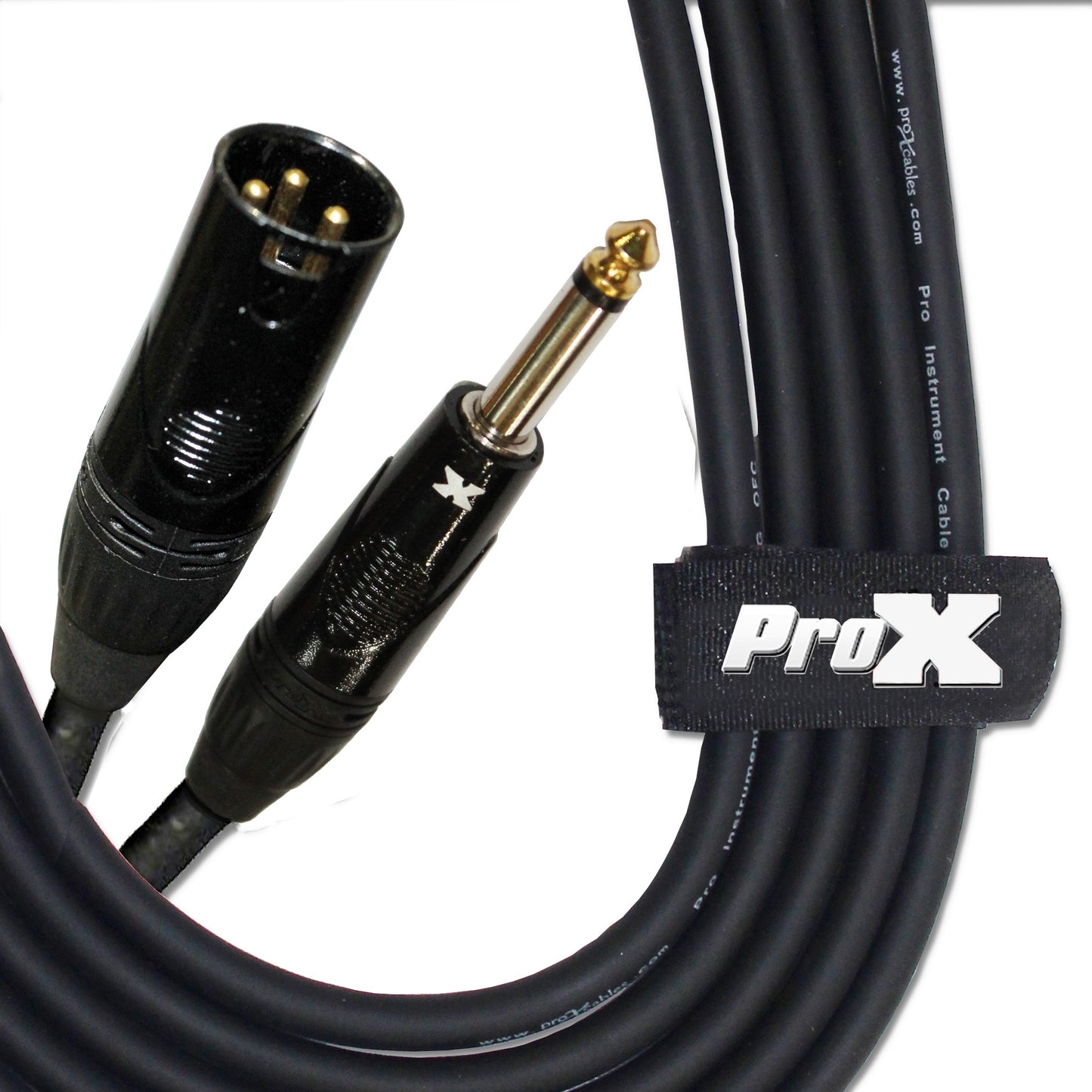 ProX 1/4" TS to XLR-M Audio Cable OFC Unbalanced Instrument Cable | 10 ft