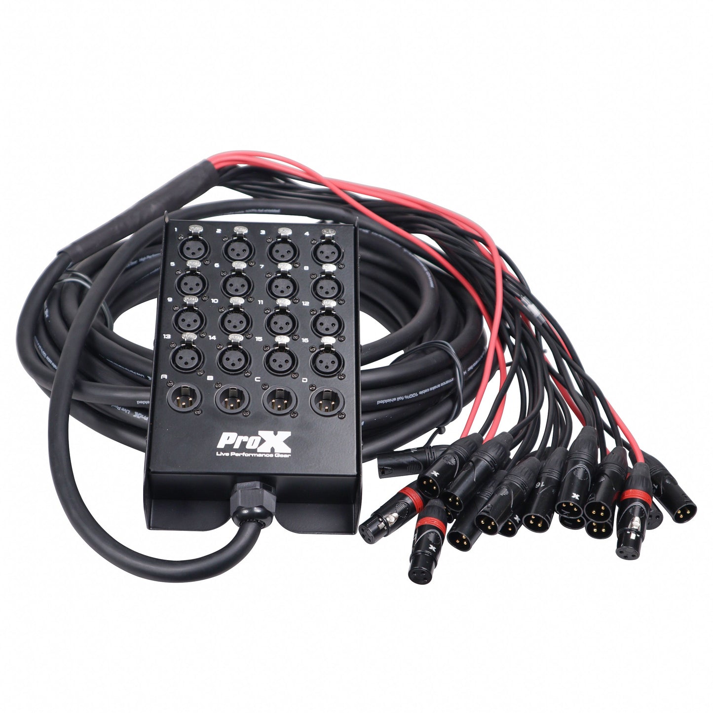 ProX XLR Stage Box Snakes 16x4 Tour-Grade 16-Channel Audio Snake | 50 ft