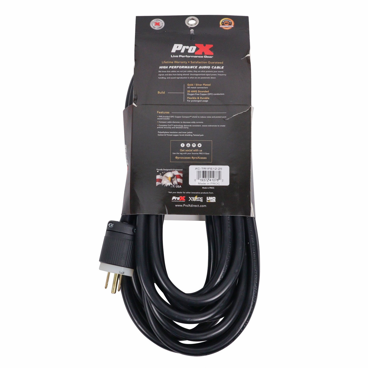 ProX XC-TR1FE12 Edison to powerCON TRUE1 Locking Power Cable | 25 ft