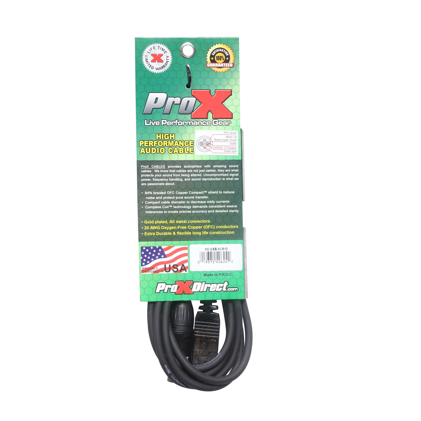 ProX XLR-F to USB Audio Cable XLR Mic to Computer Passive Cable | 10 Ft