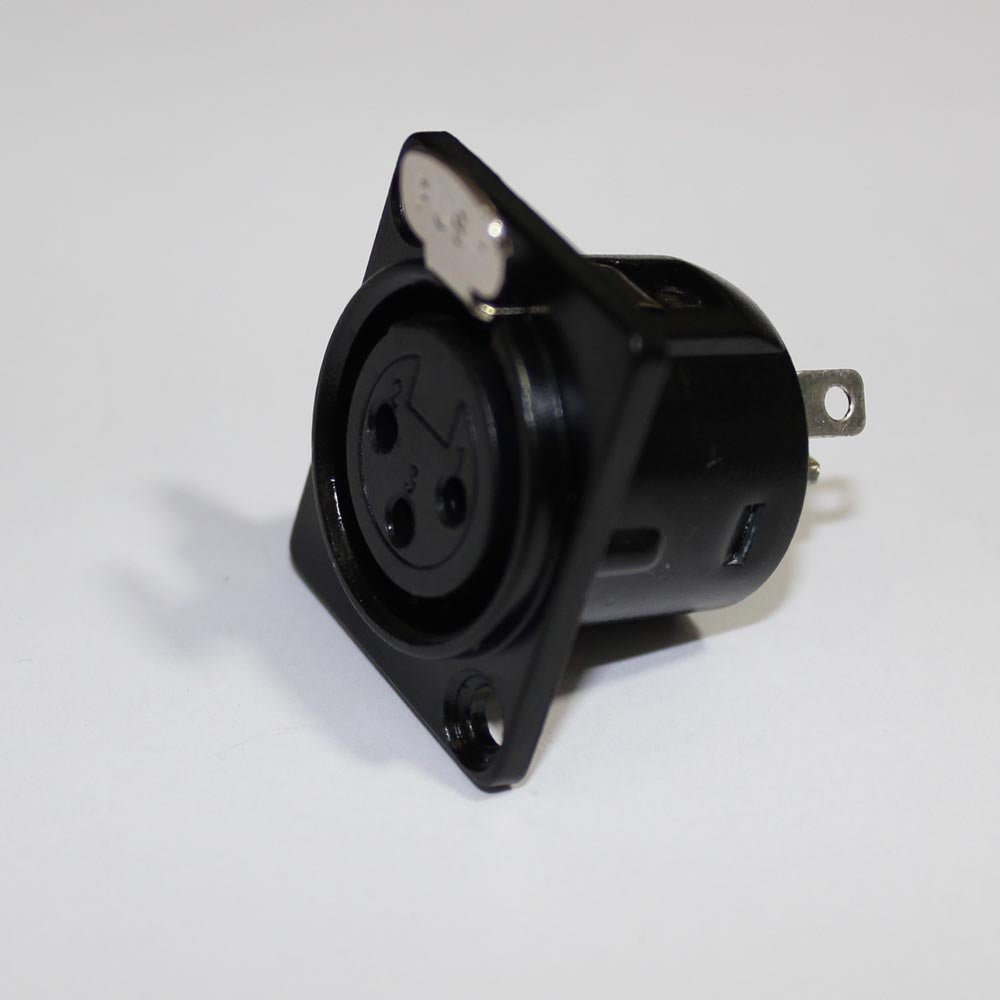 ProX XLR Panel Mount Connector 3-Pin Black Install Connector | Female