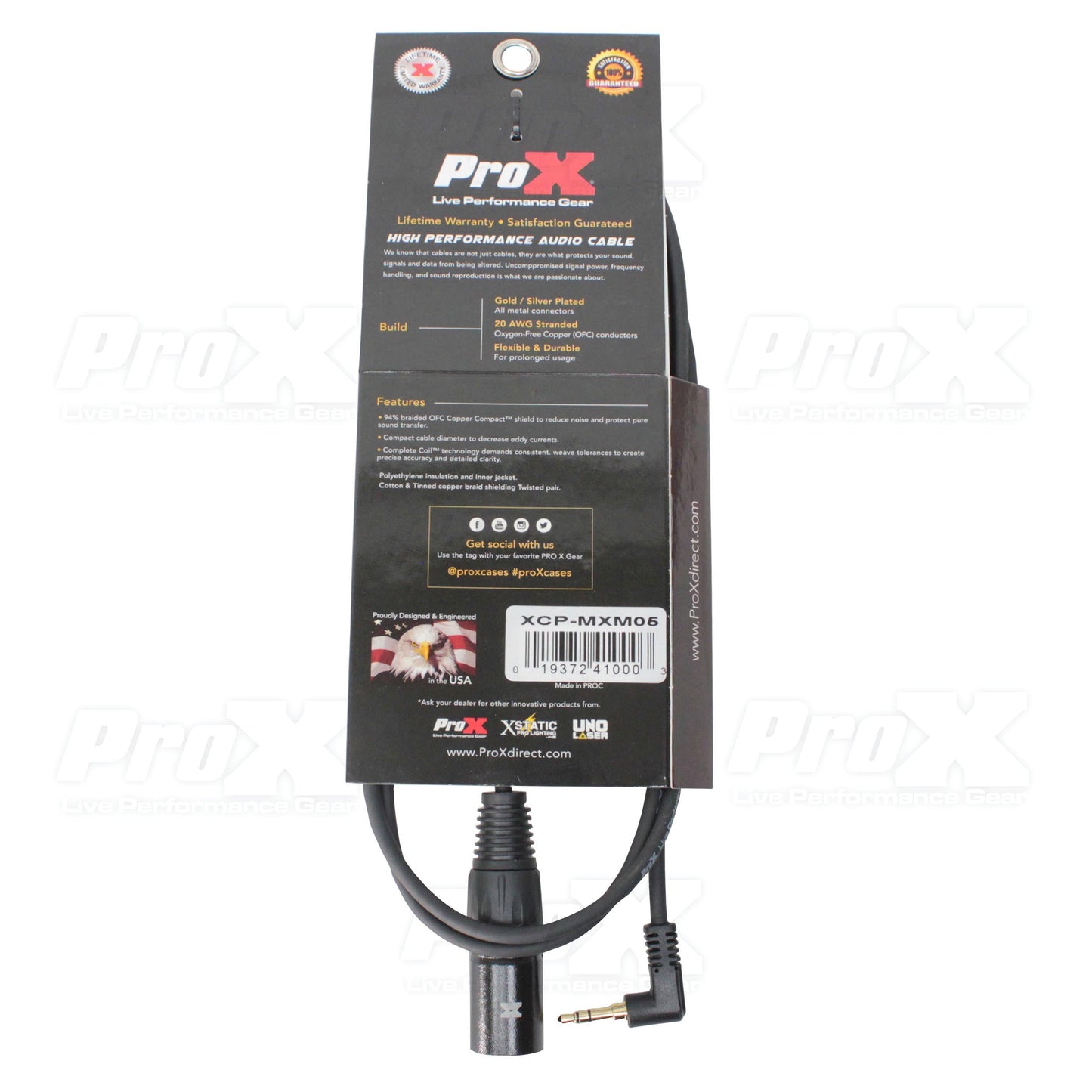 ProX 3.5mm TRS Mini to XLR Male Cable Unbalanced OFC Premium Audio | 5 ft