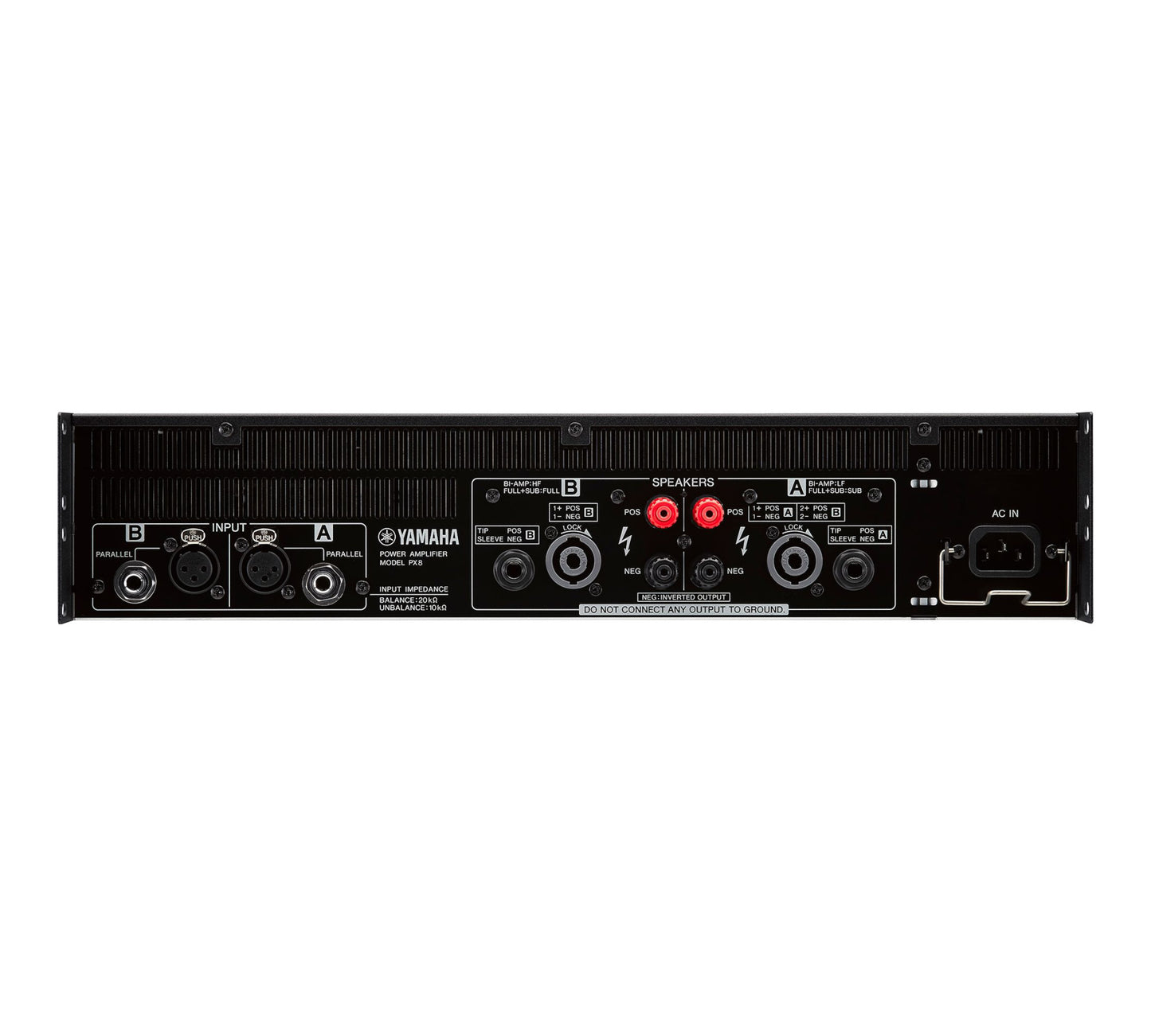 Yamaha PX8 Dual Channel Power Amplifier back