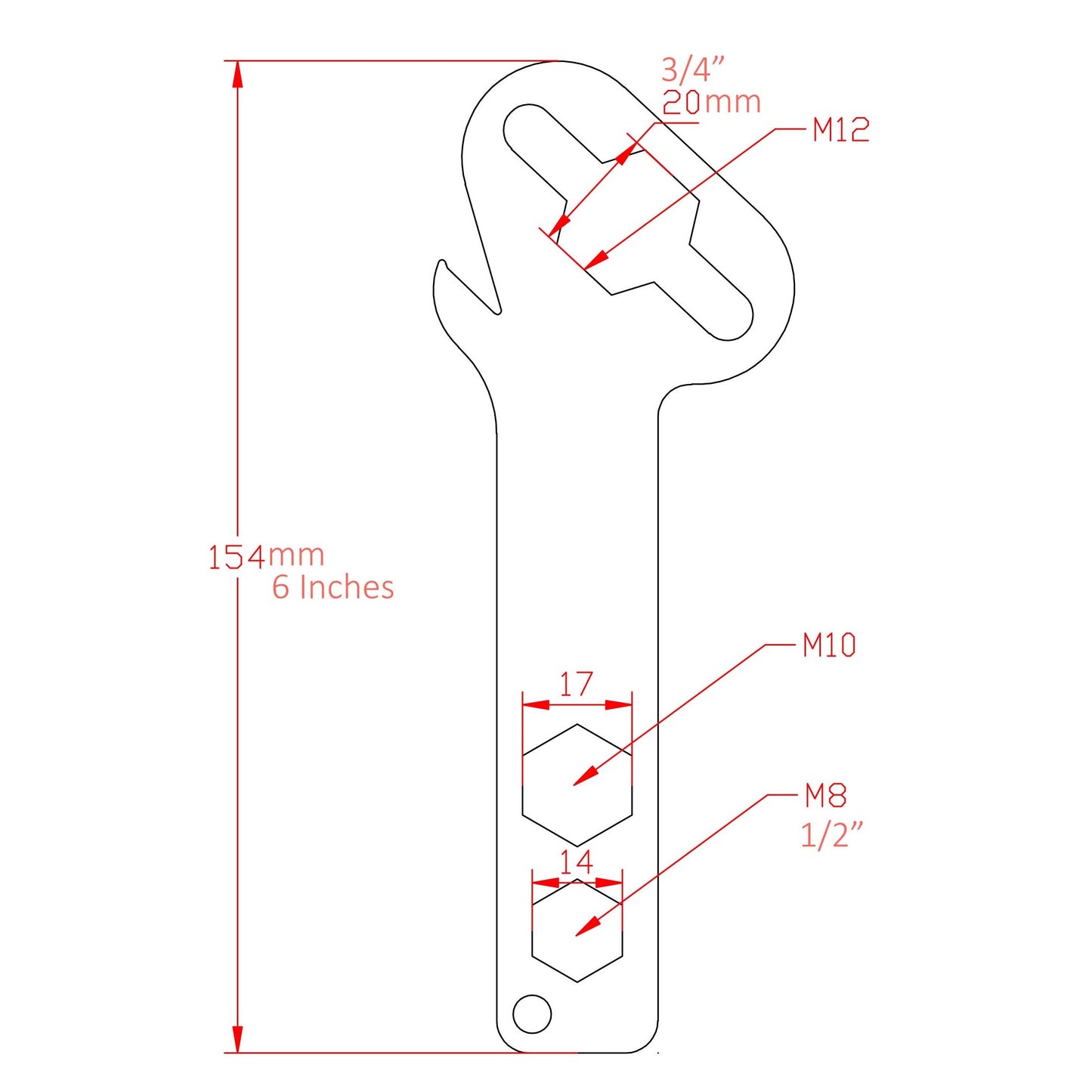 ProX XT-CLWRENCH Multi-Function Stage and Rigging Tool in Red