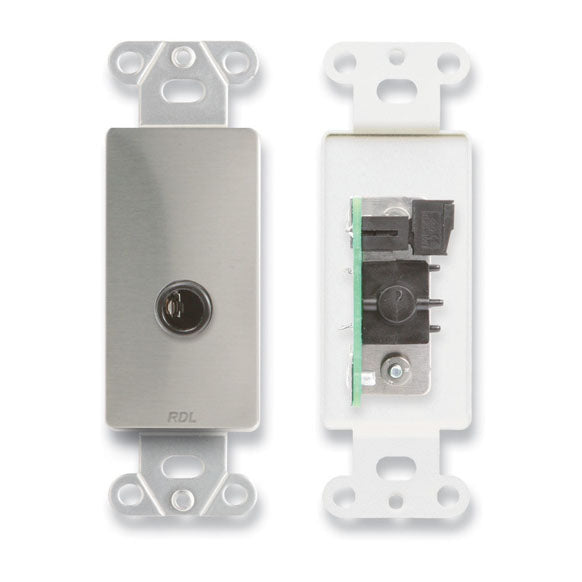 RDL DS-1/4F 1/4" Headphone Jack on Decora Wall Plate - Stainless Steel