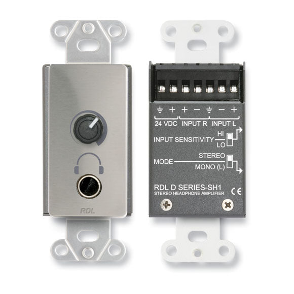 RDL DS-SH1 Stereo Headphone Amplifier - Decora panel with user level control