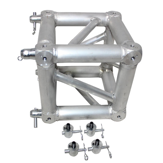 ProX XT-JB6W 6 Way Square Truss Junction Block For F34 | 2 Way (8 Half Conical Couplers) | Silver