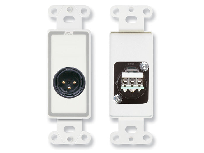 RDL D-XLR3M XLR 3-pin Male Jack on Decora Wall Plate