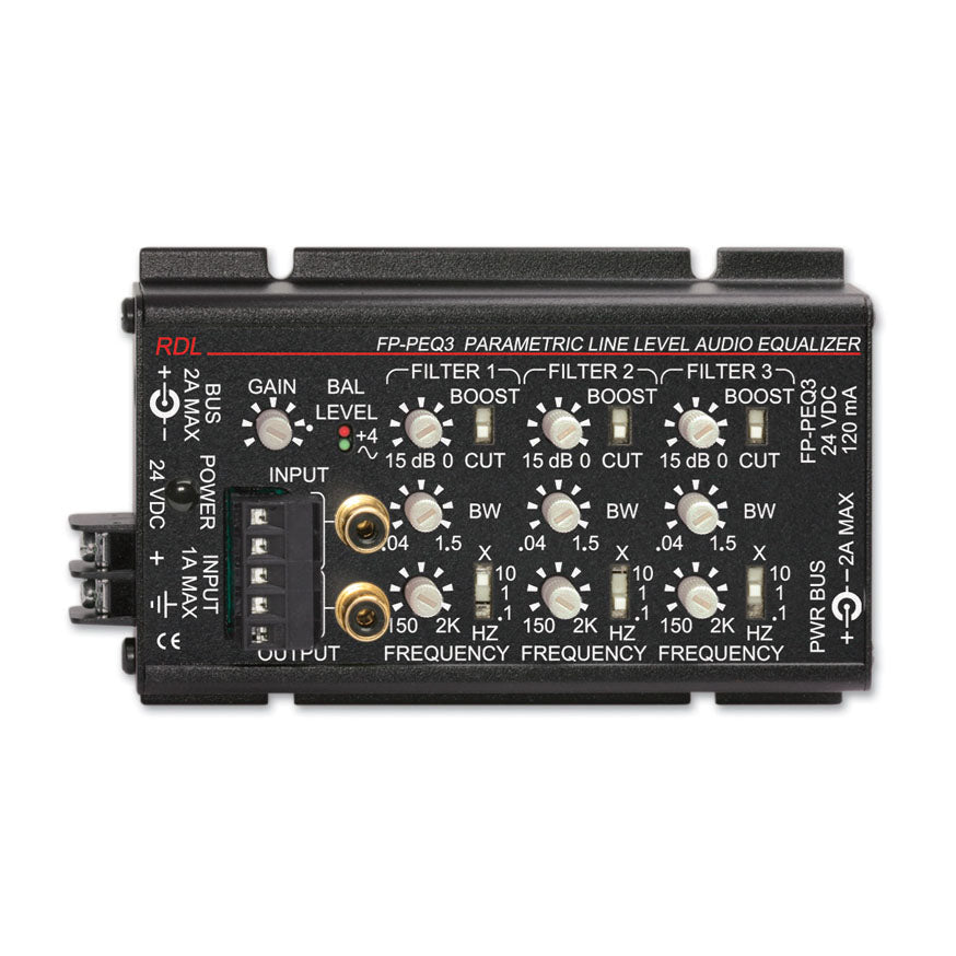 RDL FP-PEQ3 3 Band Parametric Equalizer - Terminal blocks & RCA jacks