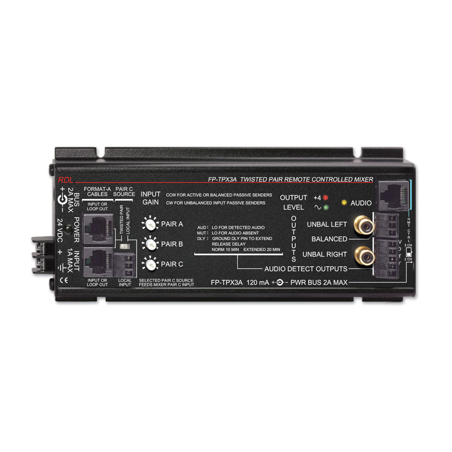 RDL FP-TPX3A Format-A Twisted Pair Remote Controlled Mixer