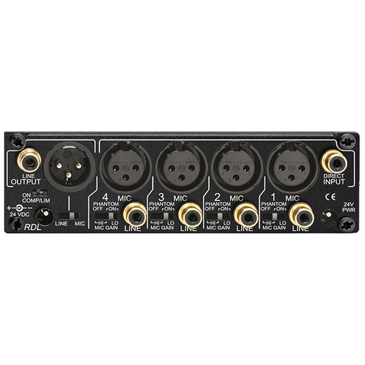 RDL RU-MX4 Professional 4 Input Mic / Line Mixer back