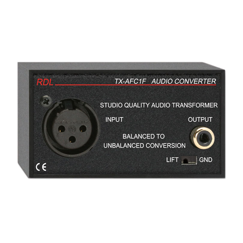 RDL TX-AFC1F Balanced to Unbalanced Audio Transformer - XLR, RCA