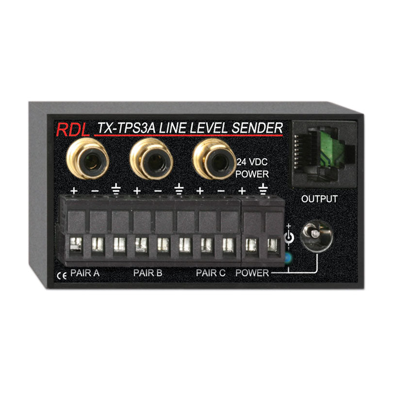RDL TX-TPS3A Active Three-Pair Sender - Twisted Pair Format-A - Balanced line inputs