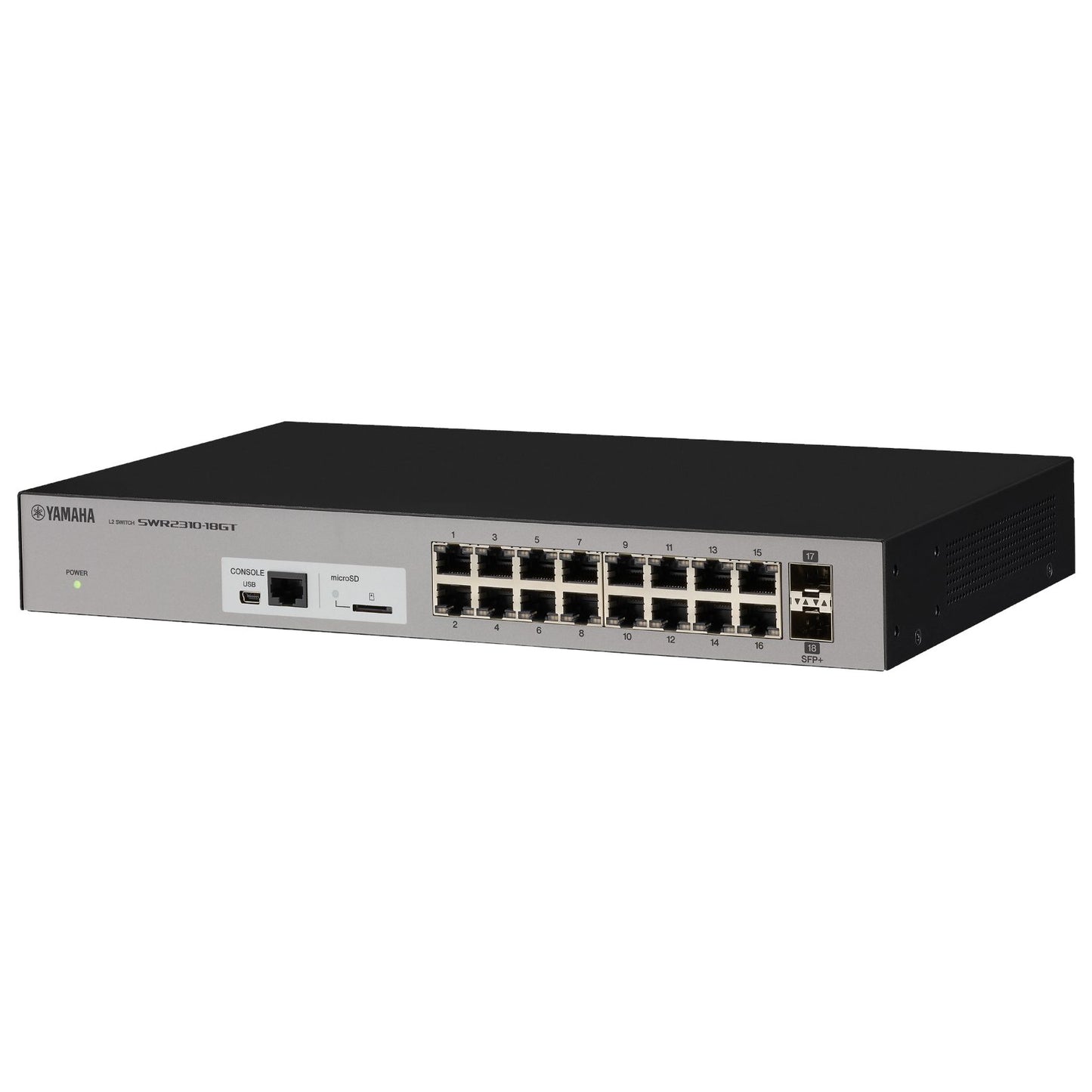 Yamaha SWR2310-18GT 18-Port L2 Intelligent Network Switch left