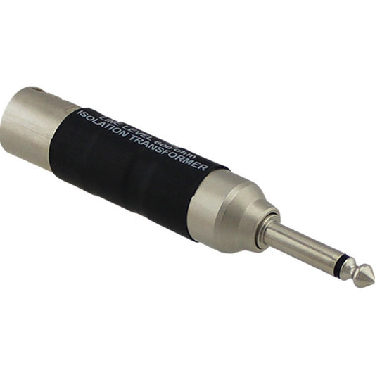 ProCo Sound ITX-Q isolation transformer angled view showing 1/4" plug tip and black sleeve