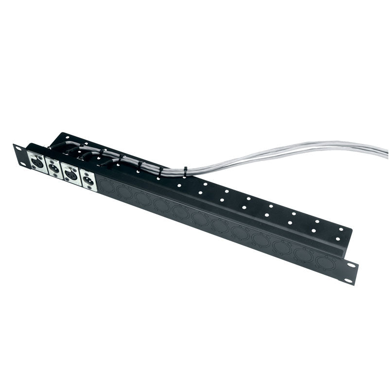 Middle Atlantic UNI-1-C 2 RU Universal Connector Panel with Strain Relief