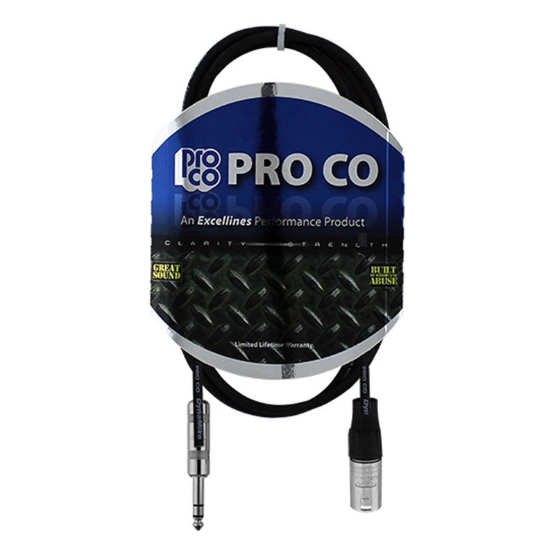 ProCo Sound Excellines Balanced TRS to XLR Cable | 3 ft | XLR Male