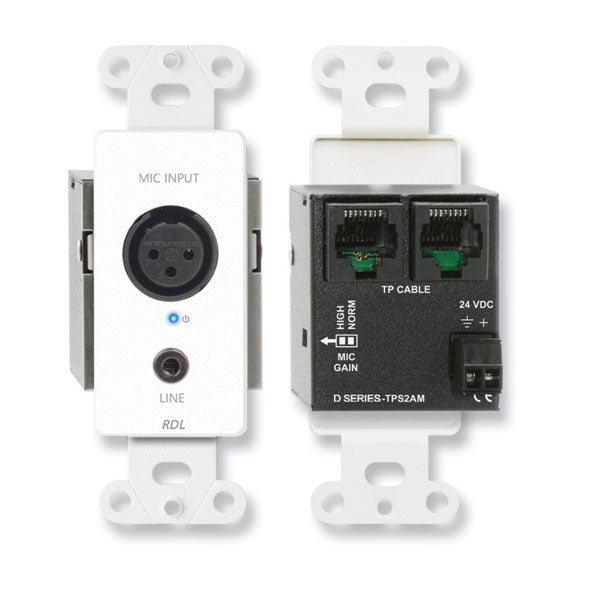 RDL D-TPS2AM Active Two-Pair Sender - Twisted Pair Format-A - XLR microphone & stereo Mini-Jack in