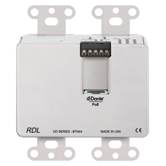 RDL DDB-BTN44 Dante Networked Wall-Mounted Audio Interface back