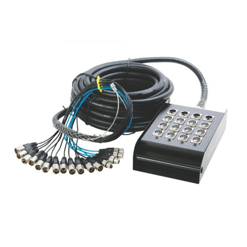 On-Stage Stage Snake XLR Fan-to-Fan With Stage Box | 12x4 | 100 ft