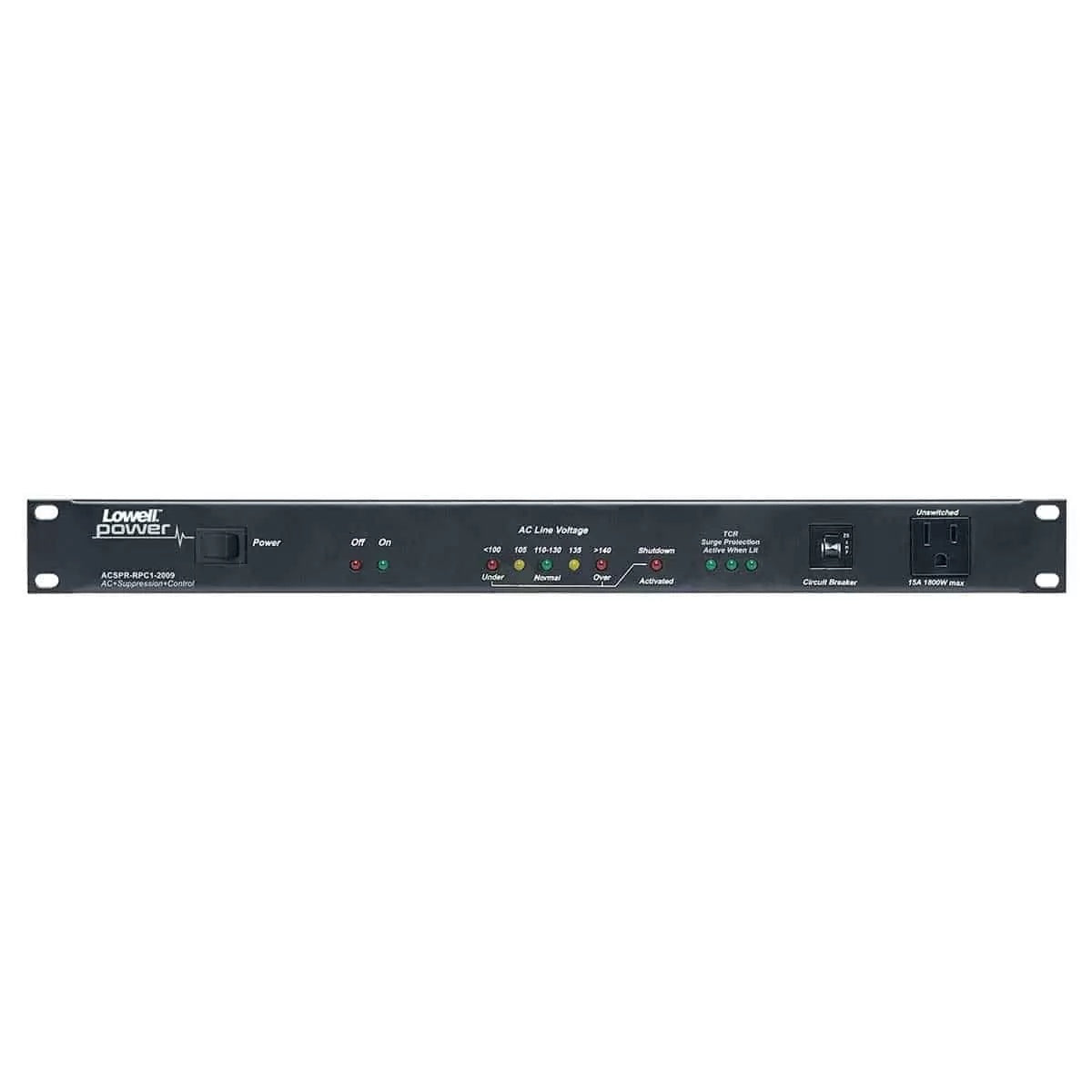 Lowell ACSPR-RPC1-2009 19" 1U PDU With Surge Protection and Remote Control