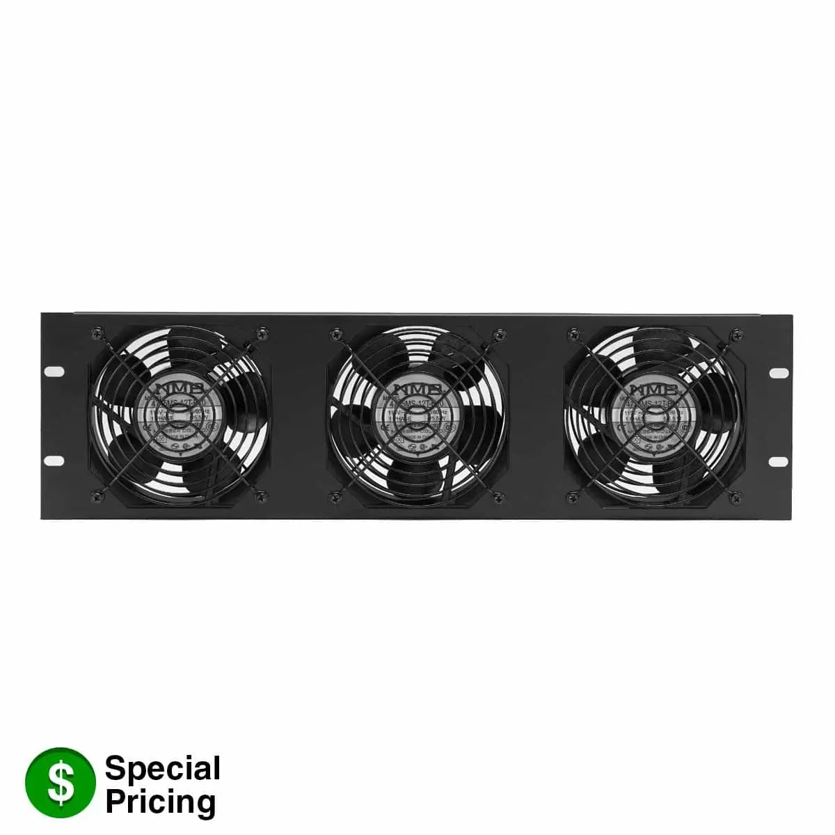 Lowell FW Series Rack Panel with Whisper Fans 19" Steel Panel | 3 Fans | Standard Cord