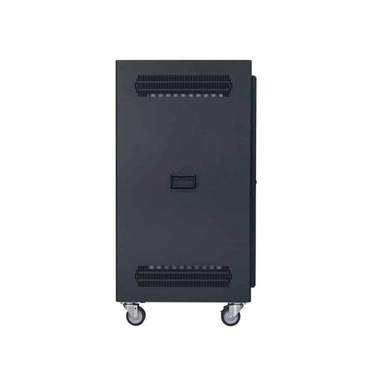 Lowell LPR Series Portable AV Rack Welded Steel Mobile Rack | 24U x 27"D | Solid Door