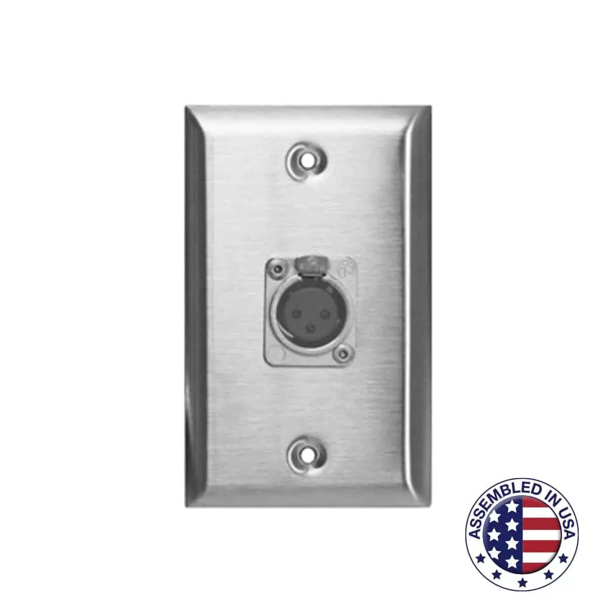 Lowell WP1 Wall Plate With Mic Connector | 1 Connector | Female
