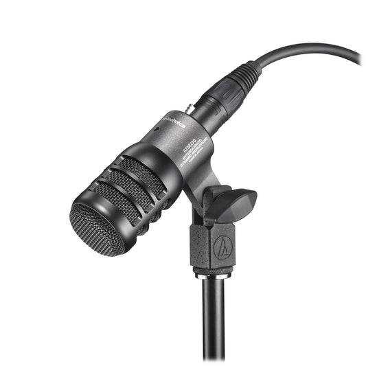 Audio-Technica ATM230 Hypercardioid Dynamic Instrument Microphone on stand