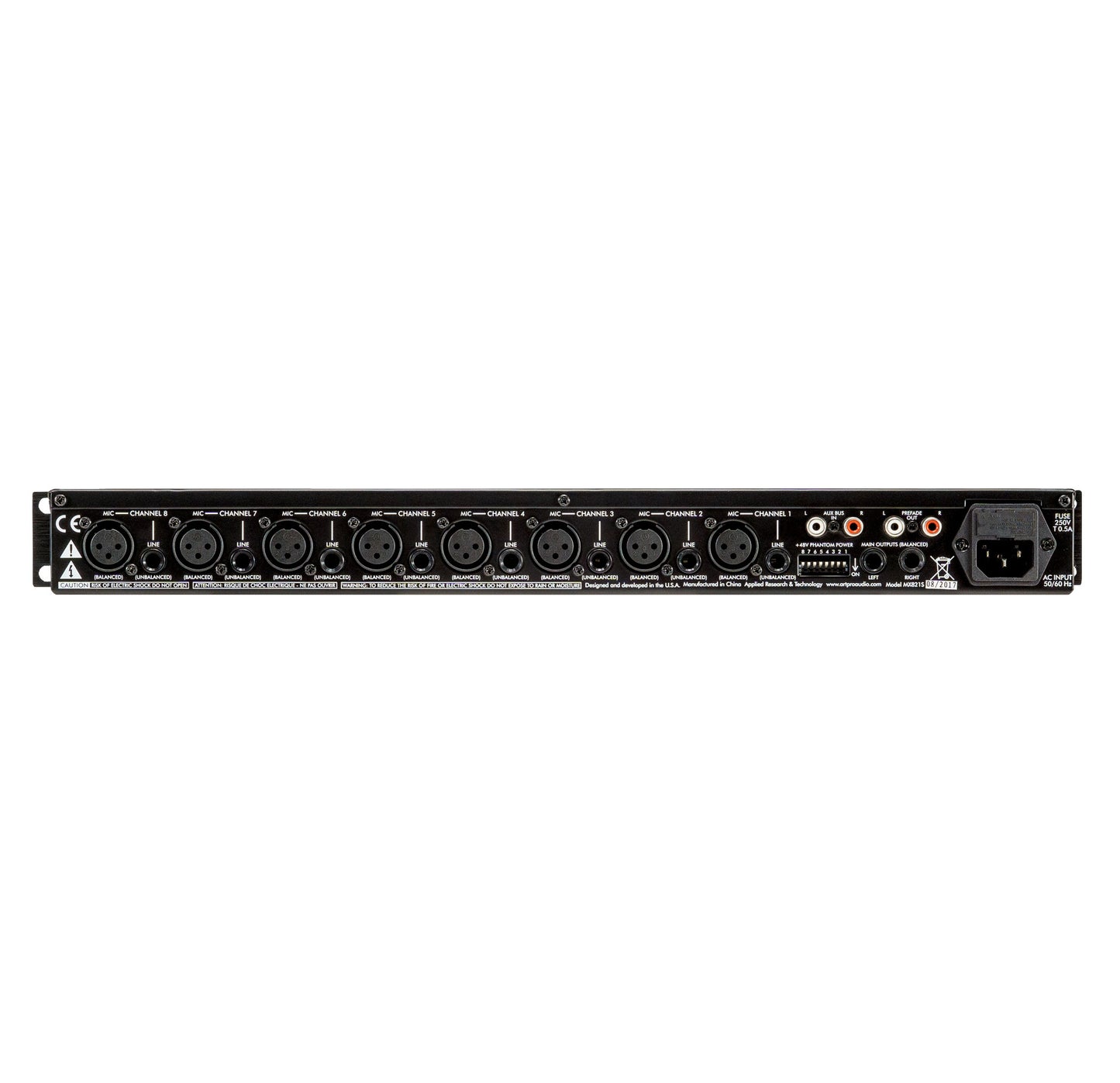 ART MX821S 8-Channel Stereo Mic / Line Mixer with Stereo Outputs back
