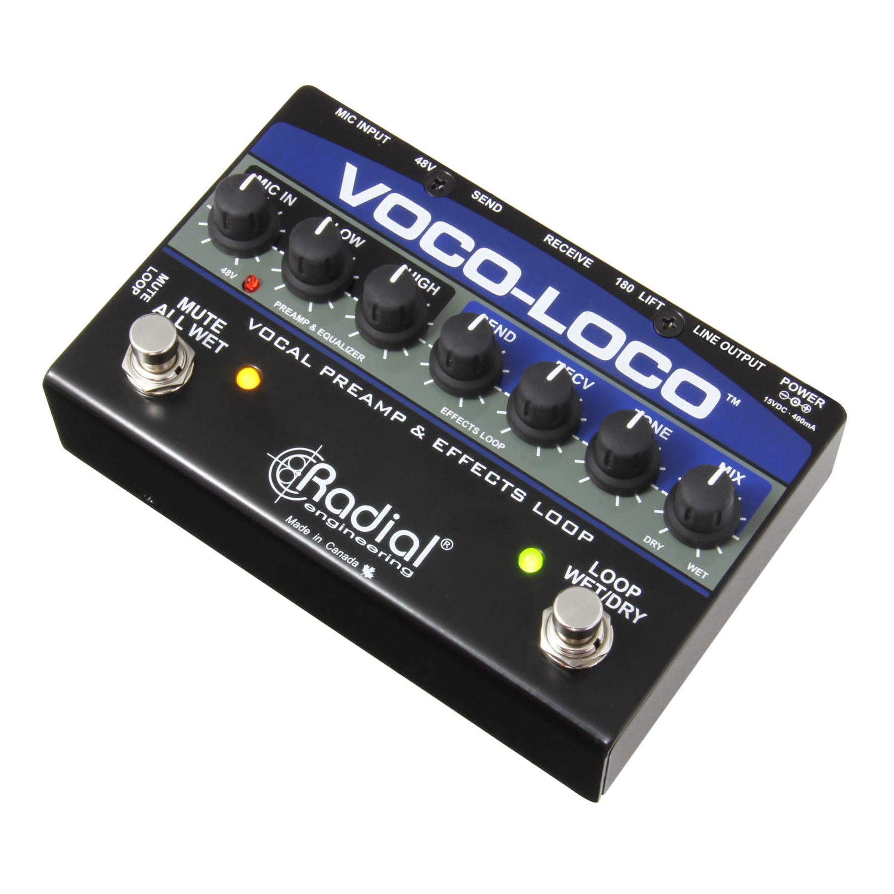 mic pedal Radial Voco-Loco Mic Preamp & Effects Loop Pedal – SoundPro