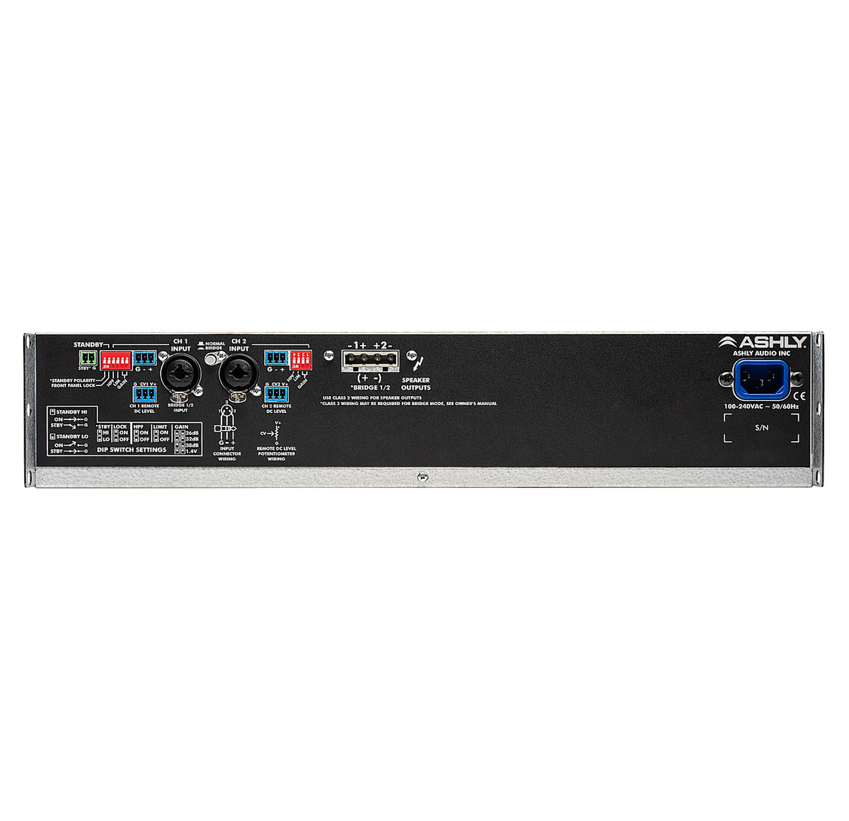 Ashly CA 1.52 2 x 1500W/70V at 4 Ω Multi Mode Power Amplifier back