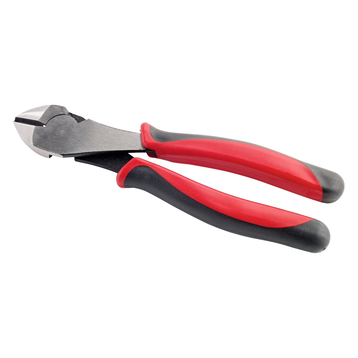 14590 string cutter side detail of the beveled cutting head and ergonomic red and black dual-material handles, K&M