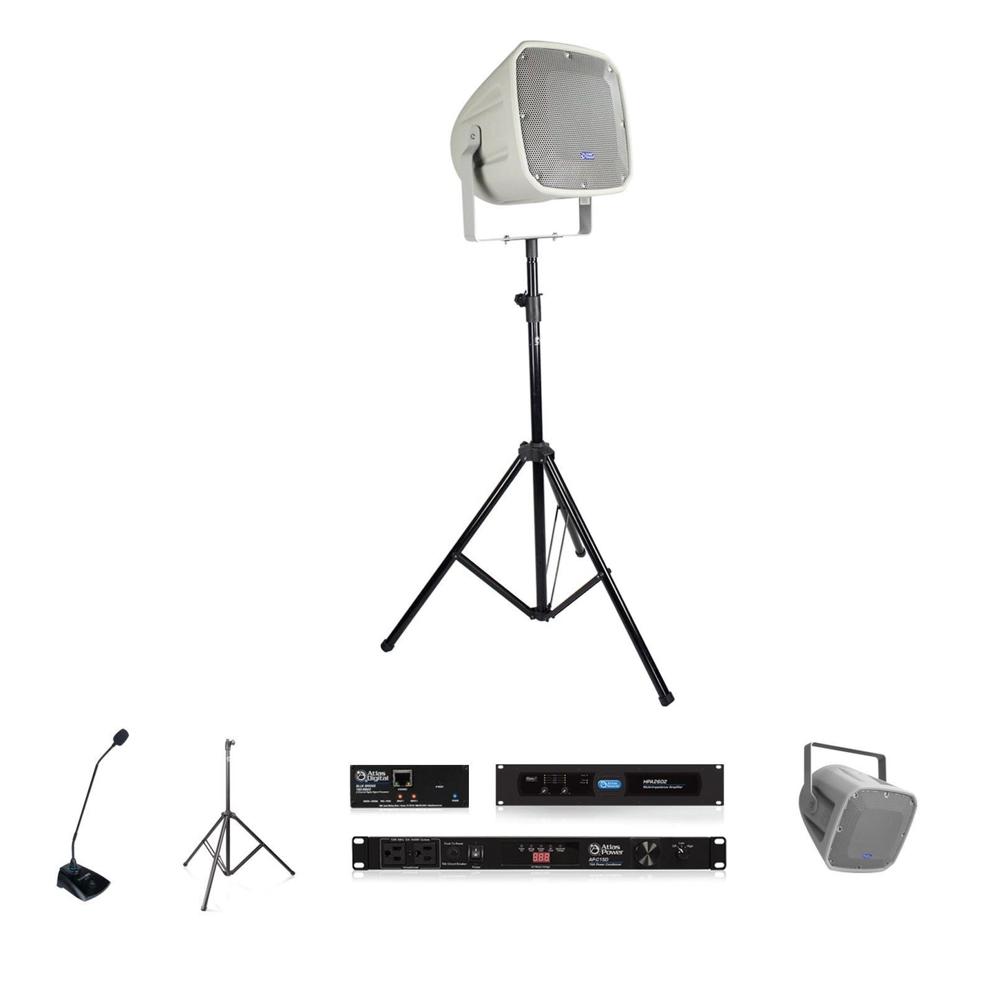 AtlasIED Temporary Audio System Portable PA Kit | up to 187,500 sq ft