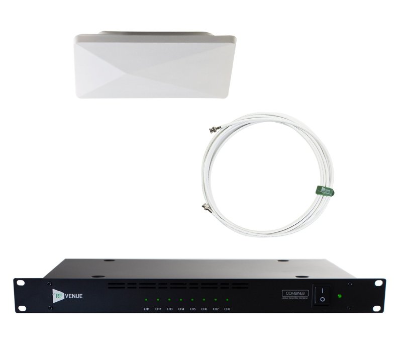 RF Venue COMB8CP-ARC 8 Channel In-Ear Monitor Upgrade Pack with White CP Architectural Antenna