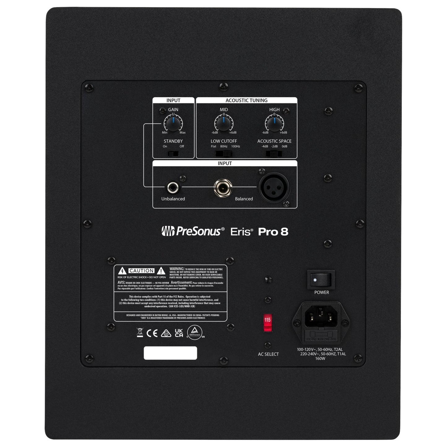 Presonus Eris Pro 8 8-Inch Powered Studio Monitors back