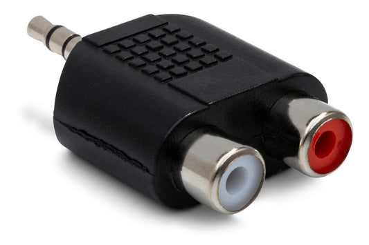 Hosa GRM-193 Adapter, Dual RCA (Female) - 1/8" TRS (Male)