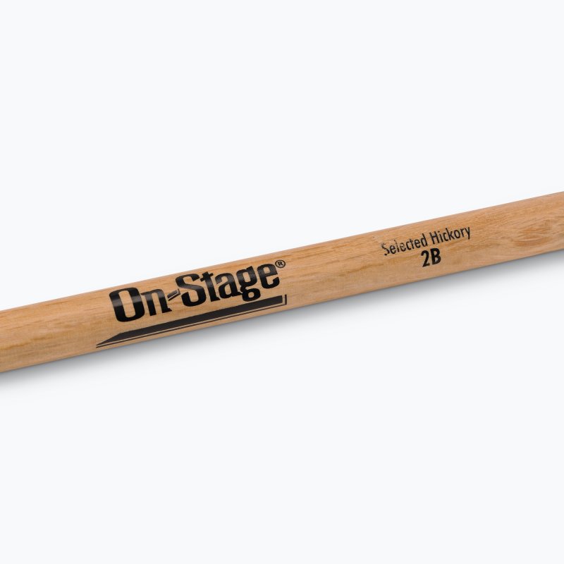 On-Stage TMP-HW2B Hickory Drum Sticks (2B, Wood Tip, 12pr)