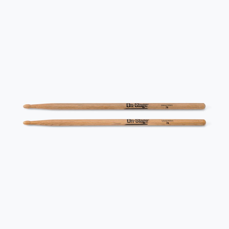 On-Stage TMP-HW7A Hickory Drum Sticks (7A, Wood Tip, 12pr)