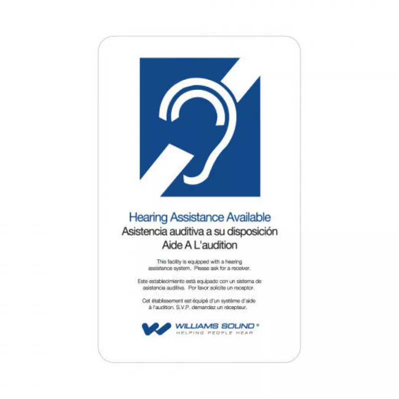 Williams AV IDP 008 ADA WALL PLAQUE
