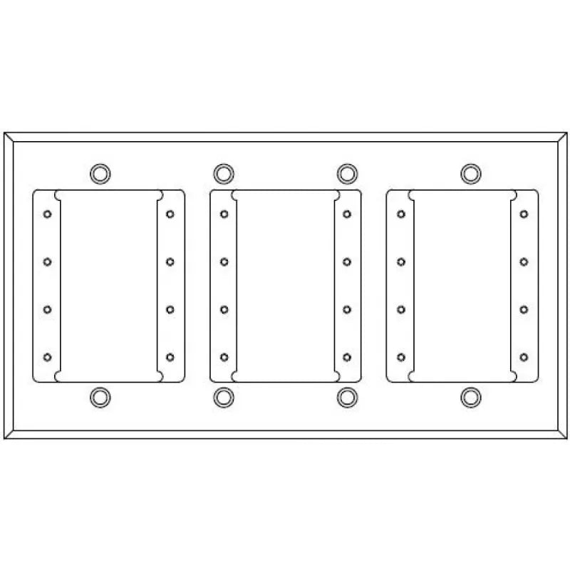 FSR IPS-WP1Q-BLK black 4 Gang Wall Plate with 3