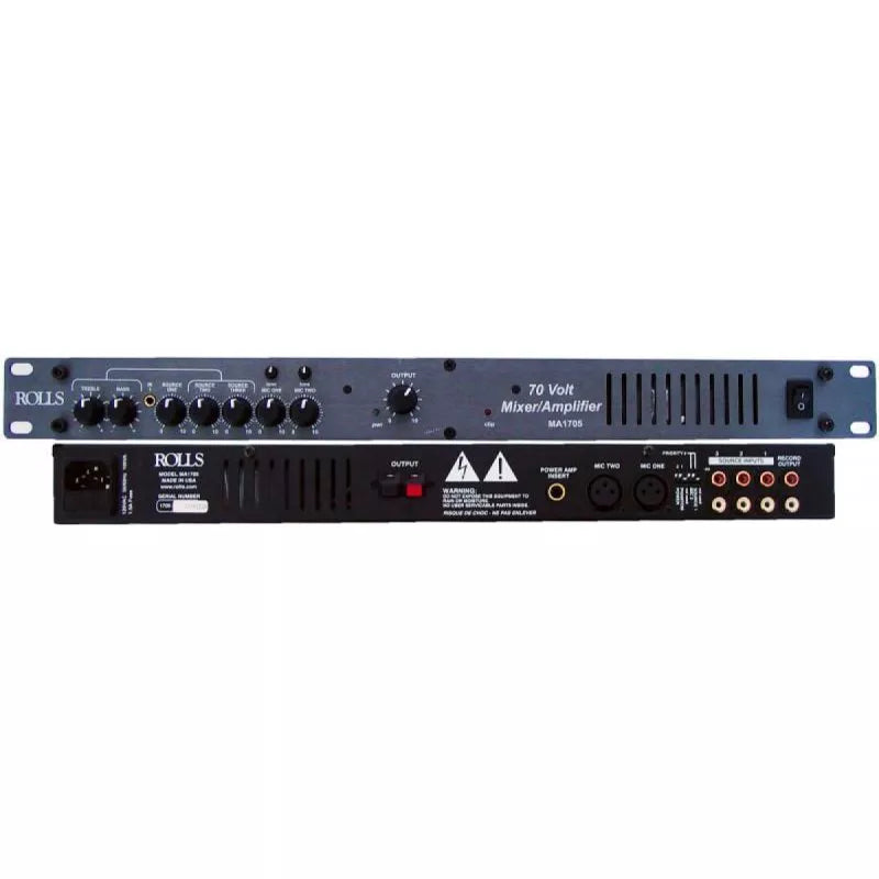 Rolls MA1705 07W 70V MIXER/AMP 1U